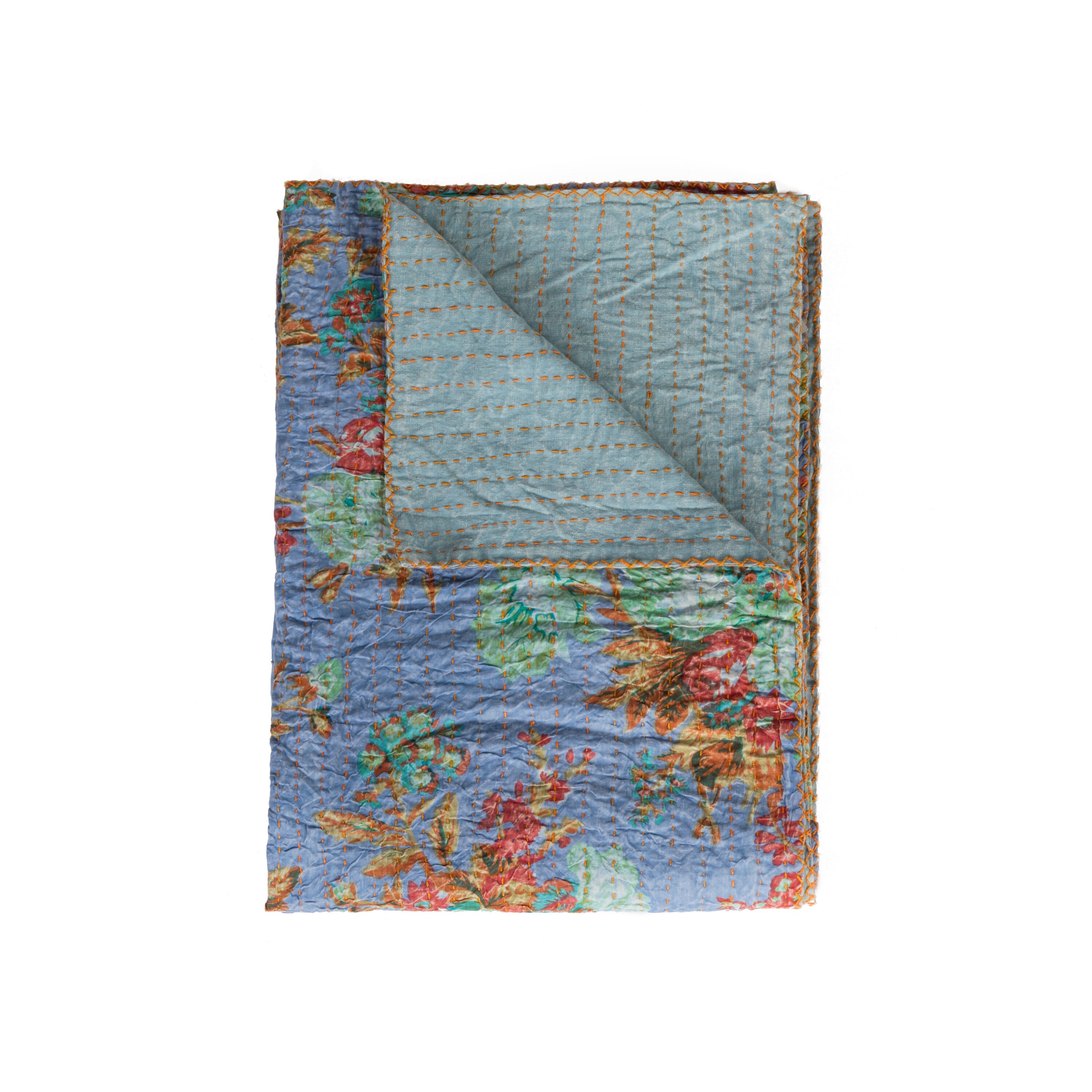 Taj Hotel Home Decor Kantha Cotton Throw 1 Piece On Sale Bed